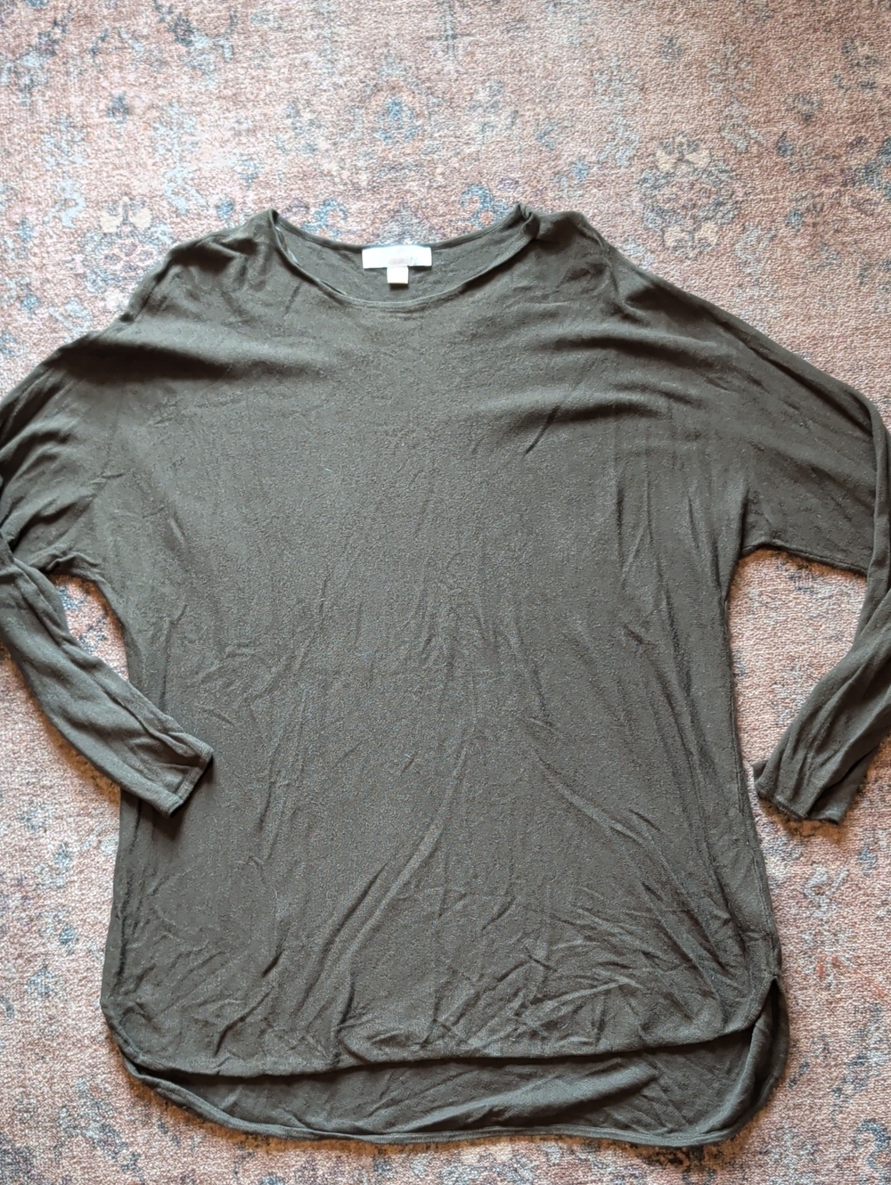 Michael Kors Olive Green Long Sleeve Crewneck Tee